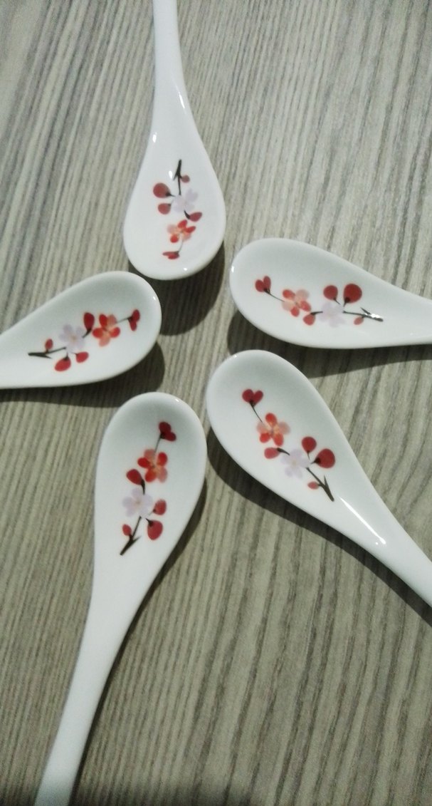 Çiçek Desenli Seramik Kaşık Seti - Görsel 2