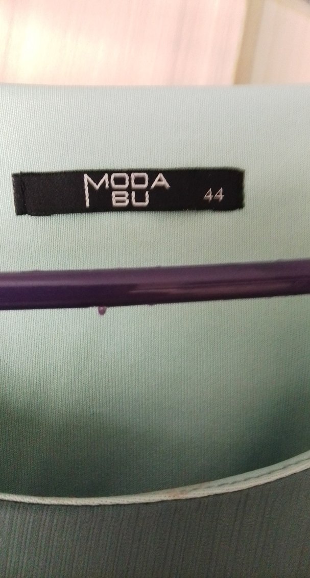 Turkuaz Uzun Keten Elbise - Görsel 4