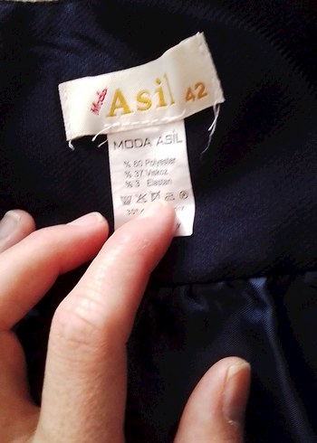 Lacivert uzun Dökümlü Kadın Etek - Görsel 3