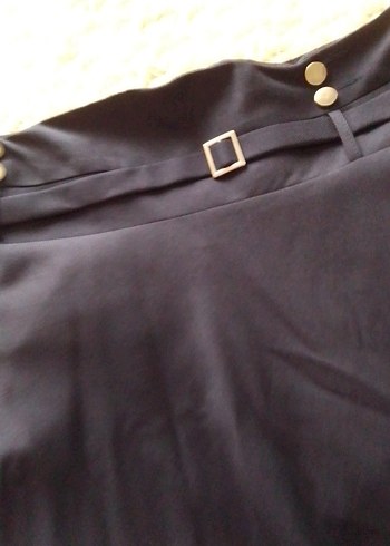 Lacivert uzun Dökümlü Kadın Etek - Görsel 2