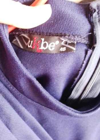 Uzun Kollu Koyu Mavi Drapeli Kadın Elbise - Görsel 4