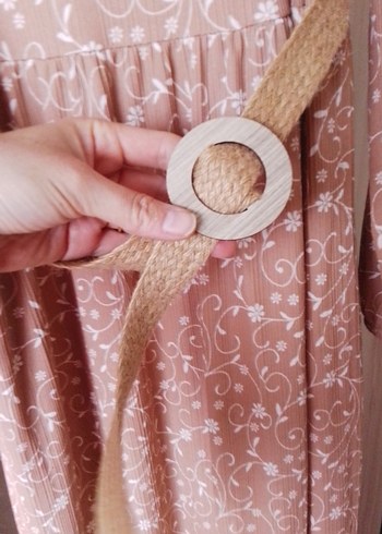 Bej Desenli Uzun Bohem Elbise - Görsel 3