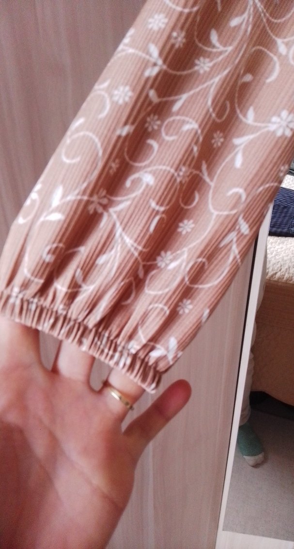 Bej Desenli Uzun Bohem Elbise - Görsel 2