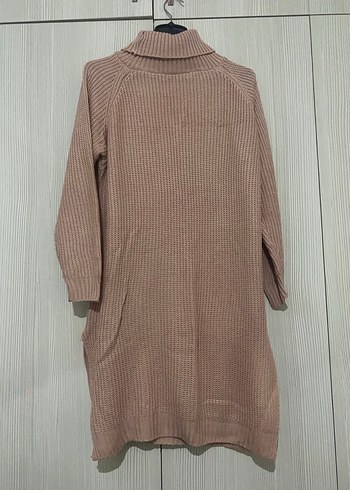 Tos Pembe Uzun Kollu Boğazlı Triko Kadın Kazak - Görsel 3