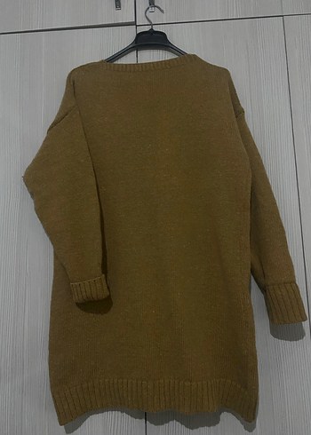 Kadın Hardal Sarısı Örgü Midi Hırka - Görsel 3