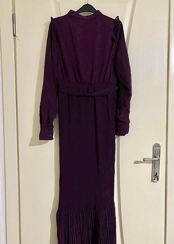 Mor Uzun Pilili Elbise - Görsel 4