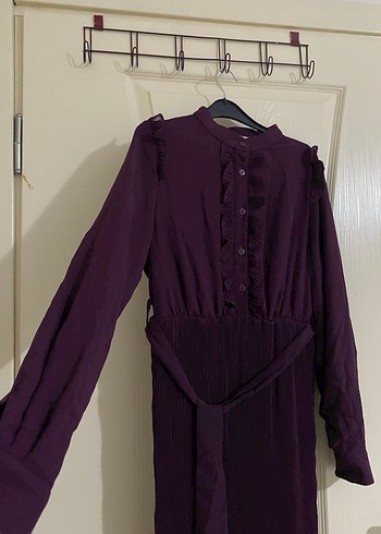 Mor Uzun Pilili Elbise - Görsel 2