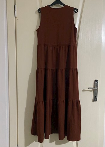 Kadın Kahverengi Keten Uzun Bohem Jile - Görsel 3