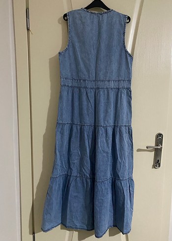 Düğmeli Uzun Kot Jile V Yaka - Görsel 3