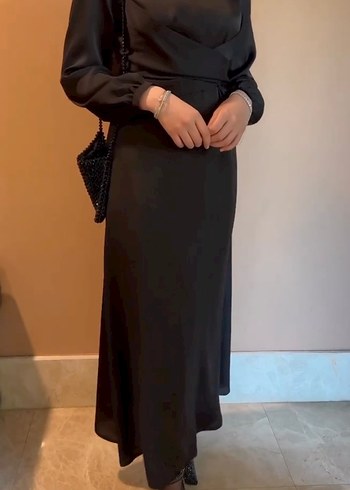 Siyah Uzun Kadın abiye TwinDesign - Görsel 3