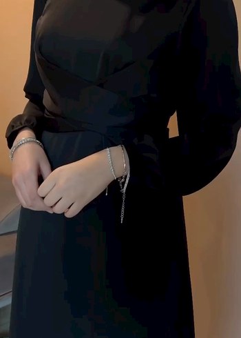 Siyah Uzun Kadın abiye TwinDesign - Görsel 2