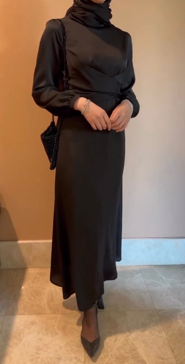 Siyah Uzun Kadın abiye TwinDesign - Görsel 3