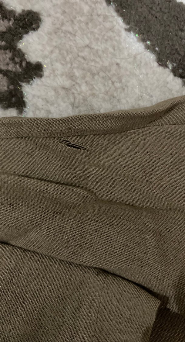 Bej Kemerli Uzun Kadın Keten Takım - Görsel 4