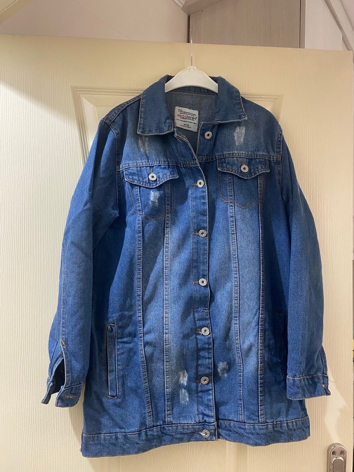 Mavi Düğmeli Kadın Denim Ceket - Görsel 2