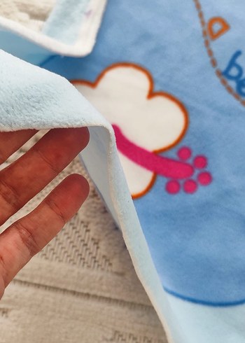 Renkli Baskılı Mavi Çocuk Battaniyesi - Görsel 2