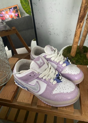 Mor Bağcıklı Blok Topuk Spor Ayakkabı - Görsel 2