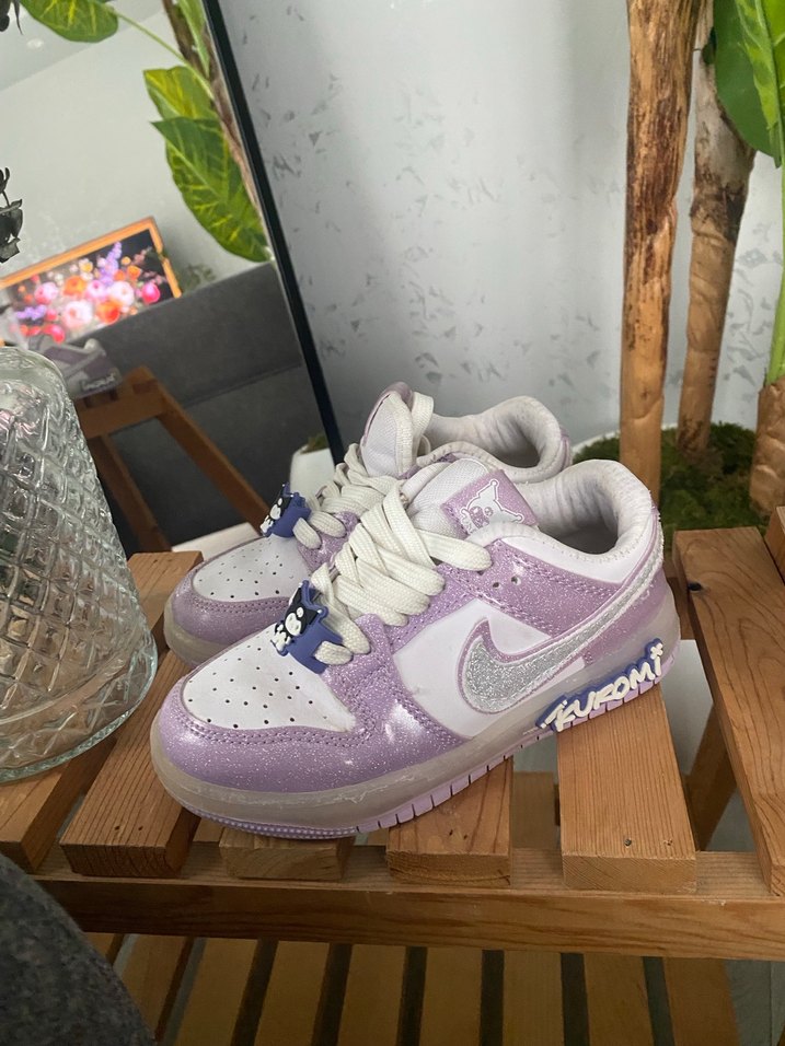 Mor Bağcıklı Blok Topuk Spor Ayakkabı - Görsel 4