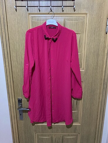 Pembe boncuklu tunik