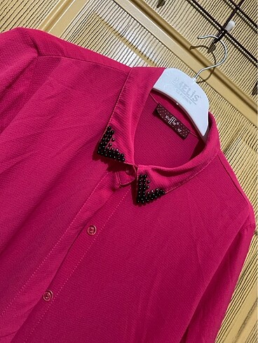 Pembe boncuklu tunik - Görsel 2