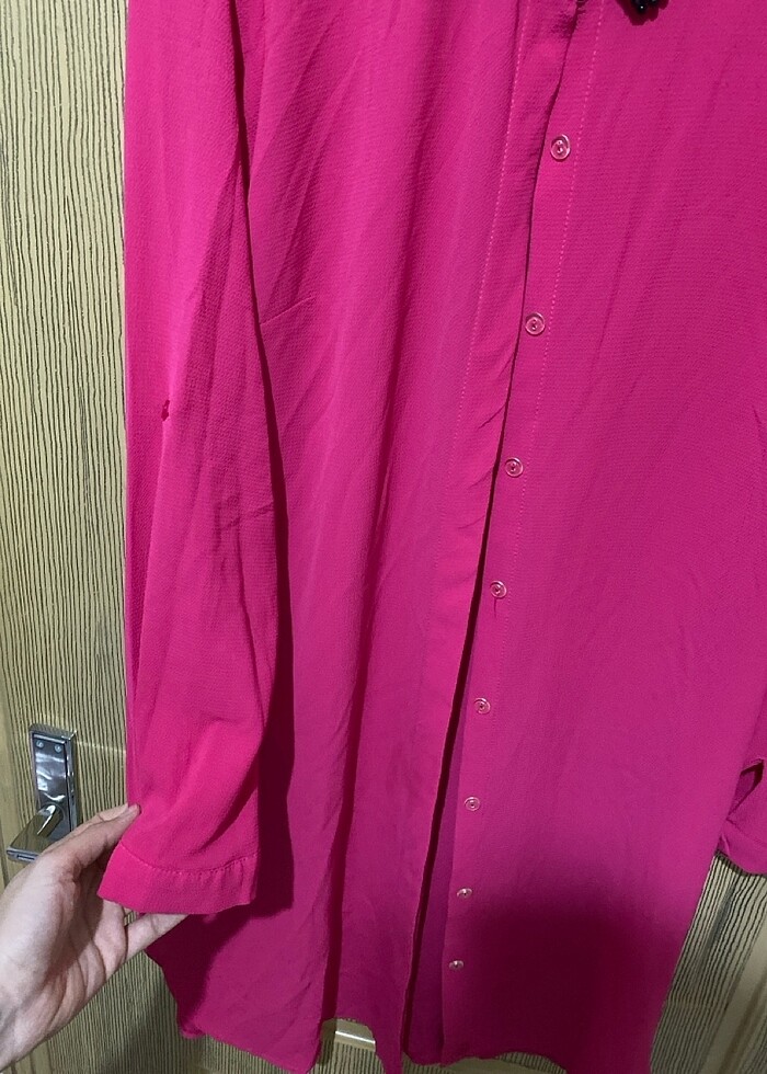 Pembe boncuklu tunik - Görsel 3