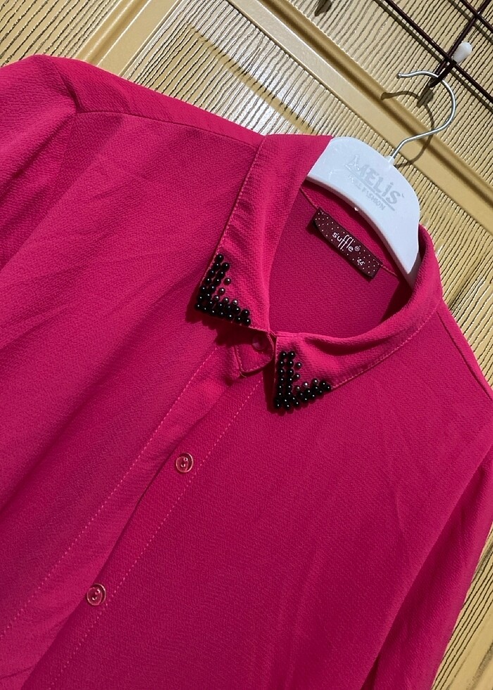 Pembe boncuklu tunik - Görsel 2