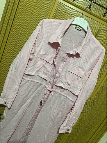 Uzun pembe cepli ipli tunik - Görsel 2