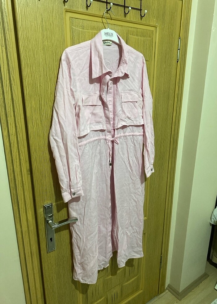 Uzun pembe cepli ipli tunik - Görsel 5