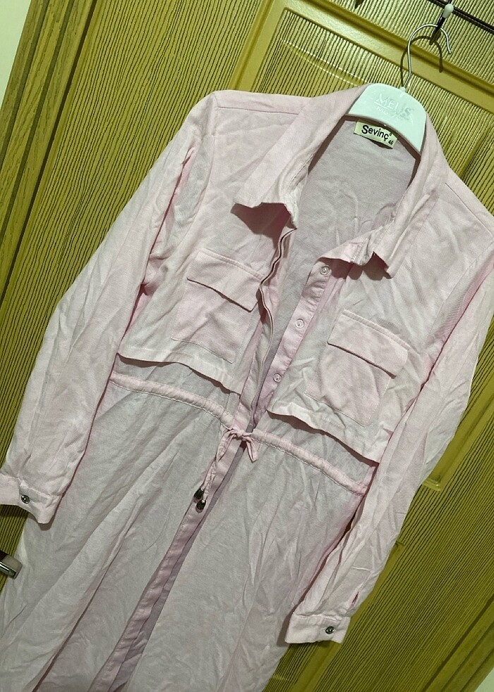 Uzun pembe cepli ipli tunik - Görsel 2