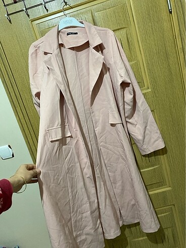 Pembe trenckot - Görsel 5