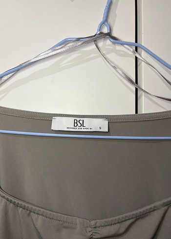 BSL FASHION Bsl Gri Uzun Kollu Büzgü Detaylı Bluz