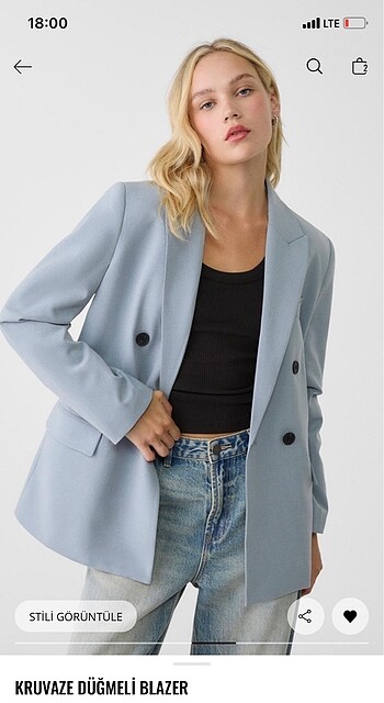 Stradivarius Stradivarius kruvaze blazer ceket