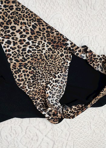 İpekyol Leopar Desenli V Yaka Uzun Kollu Elbisesi - Görsel 5