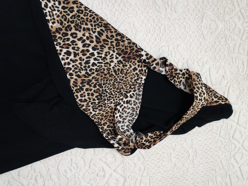 İpekyol Leopar Desenli V Yaka Uzun Kollu Elbisesi - Görsel 5