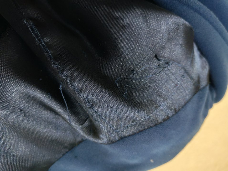 Koyu Mavi Kapüşonlu Kaban - Görsel 4