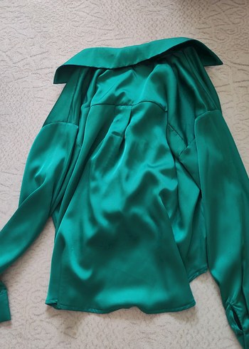 Düğmeli, Uzun Kollu Yeşil Gömlek - Görsel 6