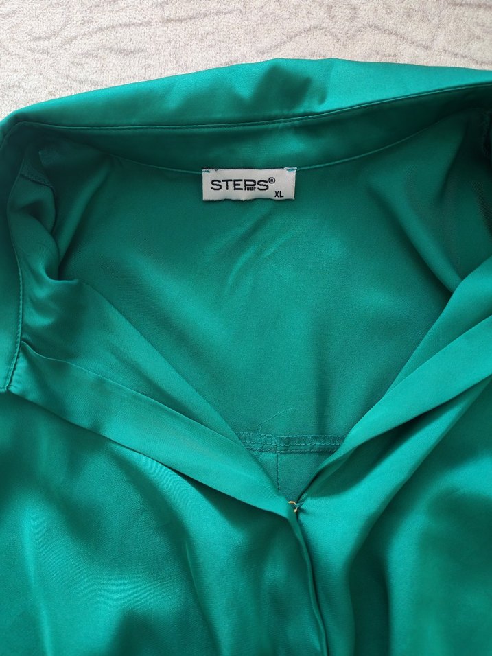 Düğmeli, Uzun Kollu Yeşil Gömlek - Görsel 4