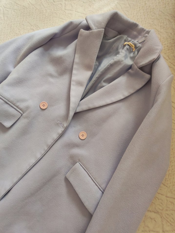 Lila Streetbox Midi Kadın Düğmeli Palto - Görsel 2