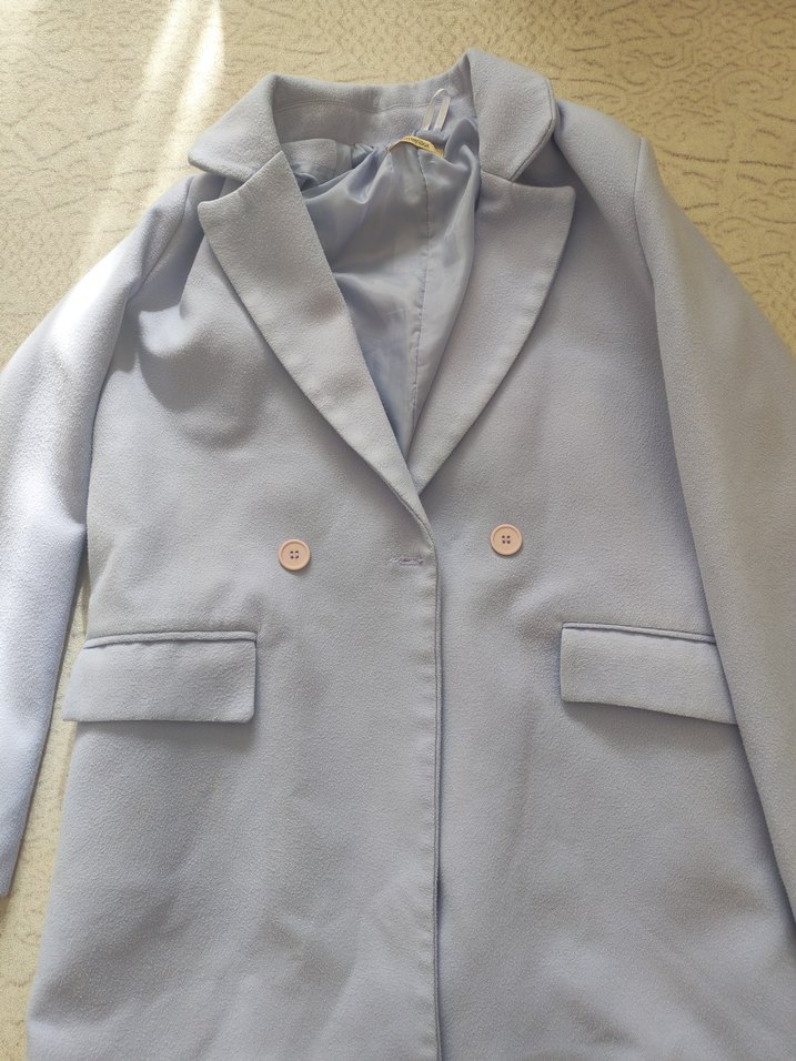 Lila Streetbox Midi Kadın Düğmeli Palto - Görsel 4