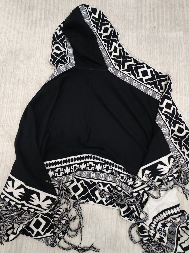 Bohem Desenli Kaliteli Şık Panço - Görsel 5