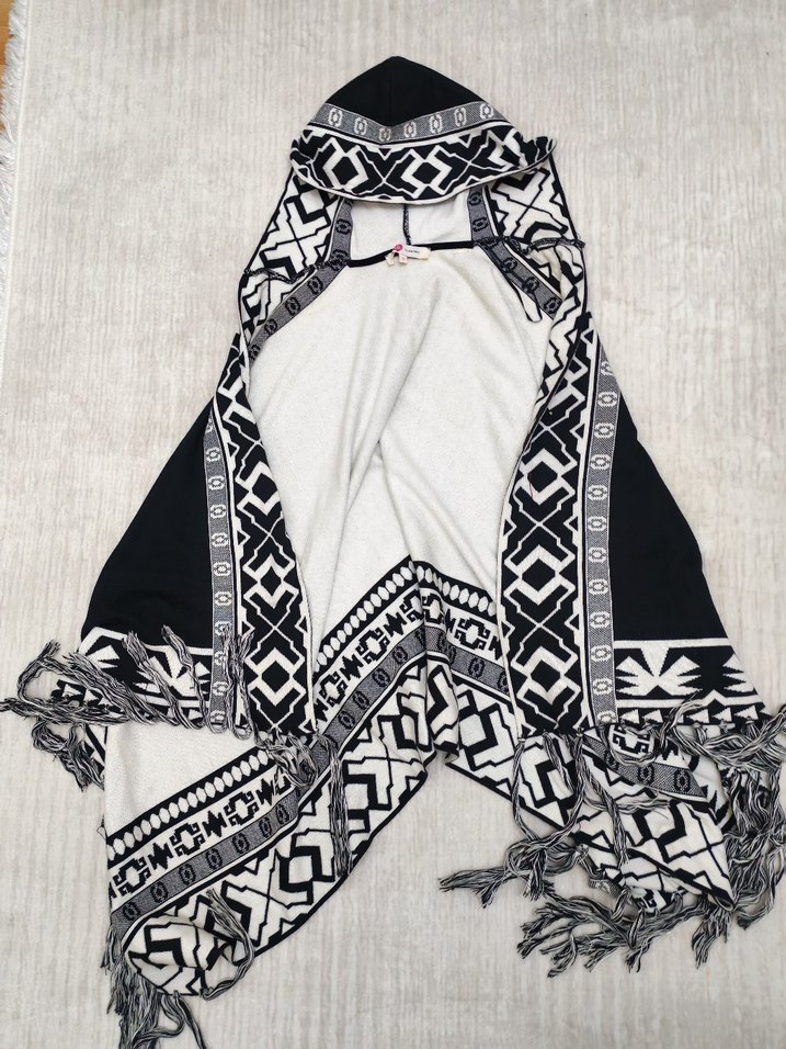 Bohem Desenli Kaliteli Şık Panço - Görsel 2