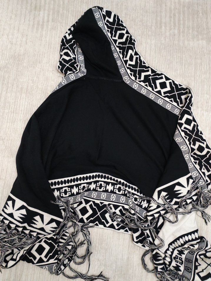 Bohem Desenli Kaliteli Şık Panço - Görsel 4