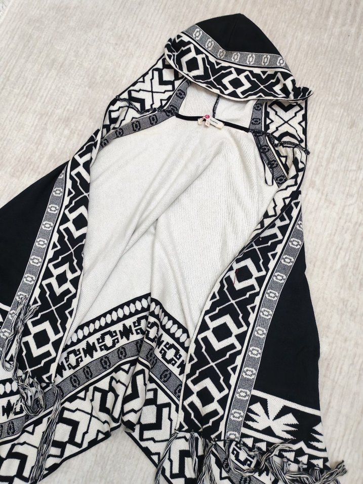 Bohem Desenli Kaliteli Şık Panço - Görsel 3