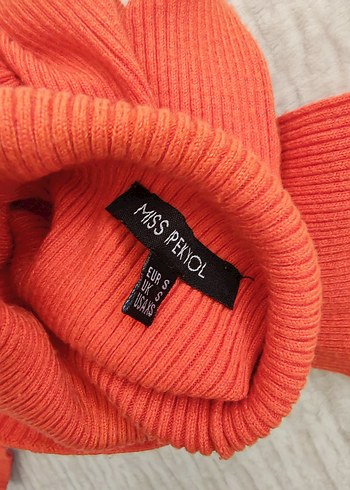 Turuncu Kadın Boğazlı İpekyol kazak - Görsel 5