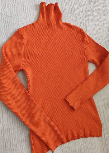 Turuncu Kadın Boğazlı İpekyol kazak - Görsel 4