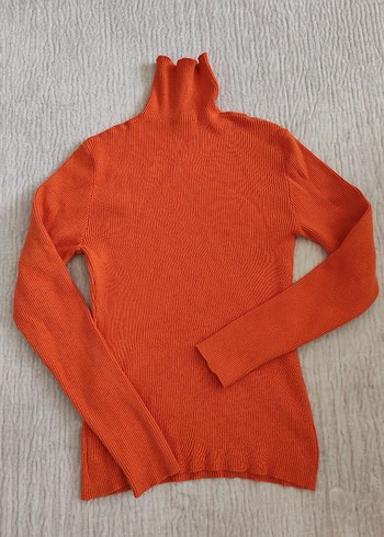 Turuncu Kadın Boğazlı İpekyol kazak - Görsel 3