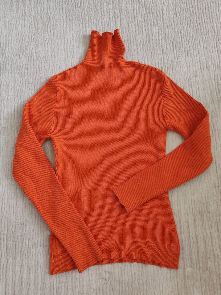 Turuncu Kadın Boğazlı İpekyol kazak - Görsel 3