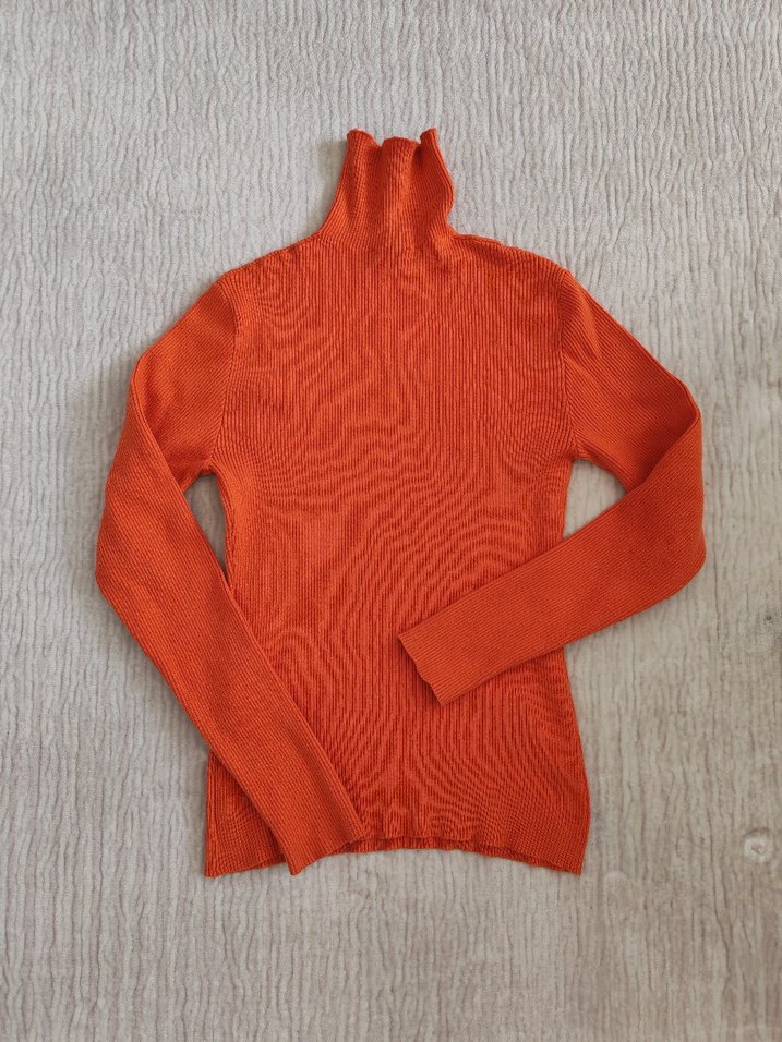 Turuncu Kadın Boğazlı İpekyol kazak - Görsel 2