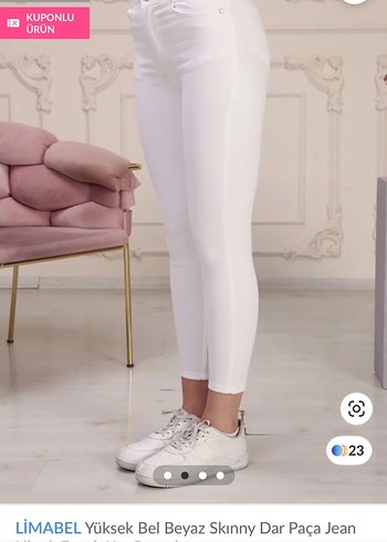 Diğer LİMABEL Yüksek Bel Beyaz Skinny Jean