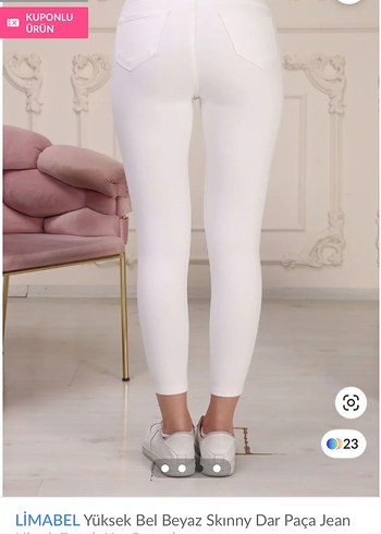 33 Beden LİMABEL Yüksek Bel Beyaz Skinny Jean