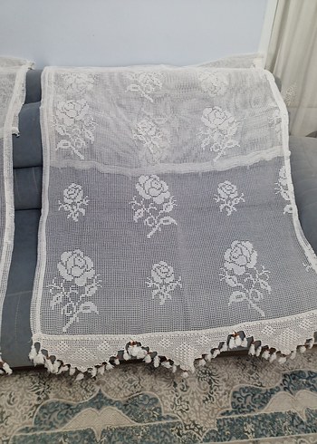  Beden çeşitli Renk Gül Desenli Dantel Perde